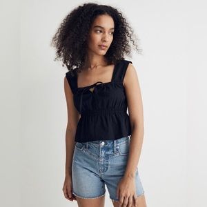 NWT Madewell Smocked Tie-Front Tank Top, size 12, NJ639